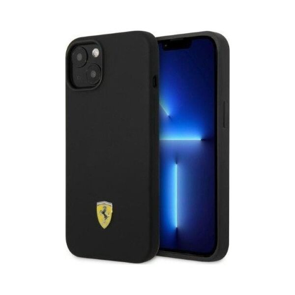 Ferrari Ferrari Silicone Metal Logo MagSafe - Etui iPhone 14 Plus (czarny)
