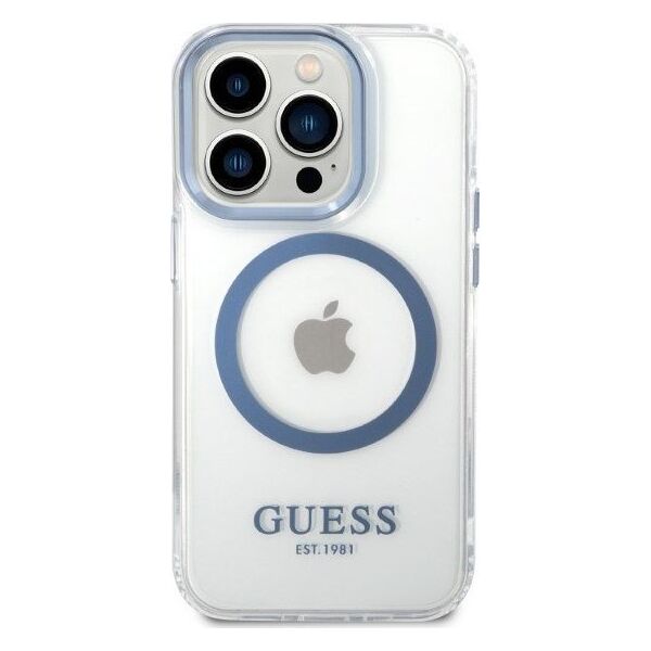 Guess Etui Guess GUHMP14XHTRMB Apple iPhone 14 Pro Max niebieski/blue hard case Metal Outline Magsafe