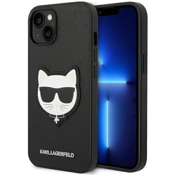Karl Lagerfeld Karl Lagerfeld Saffiano Choupette Head Patch Case - Etui iPhone 14 Plus (czarny)