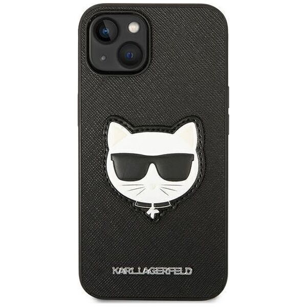 Karl Lagerfeld Karl Lagerfeld Saffiano Choupette Head Patch Case - Etui iPhone 14 Plus (czarny)