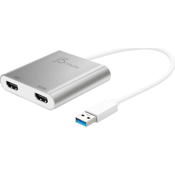 Adapter USB j5create j5create JUA365 zewnętrzna karta graficzna usb 3840 x 2160 px Srebrny