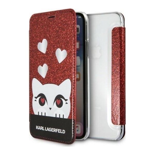 Karl Lagerfeld Etui Karl Lagerfeld KLFLBKPXVDCRE Apple iPhone XS/X red/czerwony book Valentine