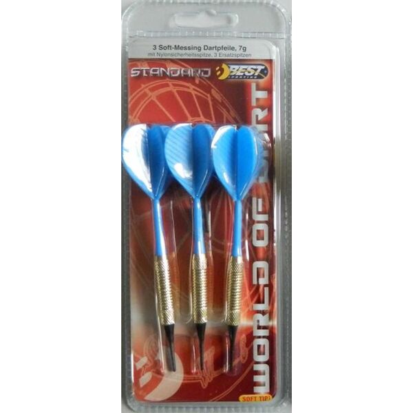 Best Sporting Plastikowe rzutki do darta 3 szt. Best Sporting niebieskie