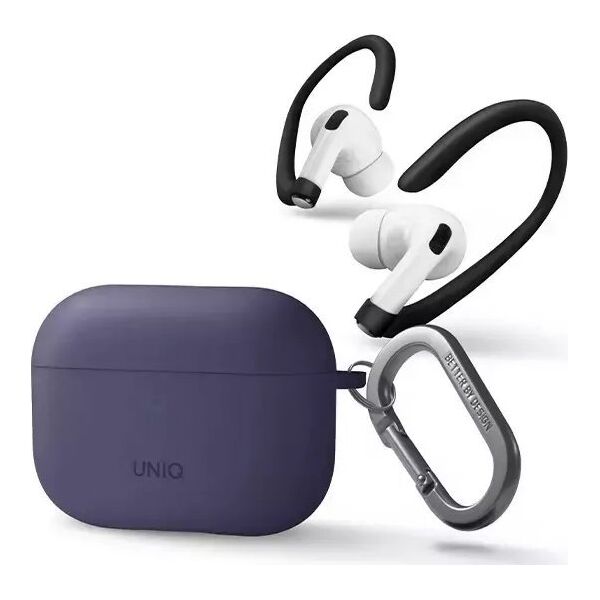 Uniq UNIQ etui Nexo AirPods Pro 2 gen + Ear Hooks Silicone purpurowy/fig purple