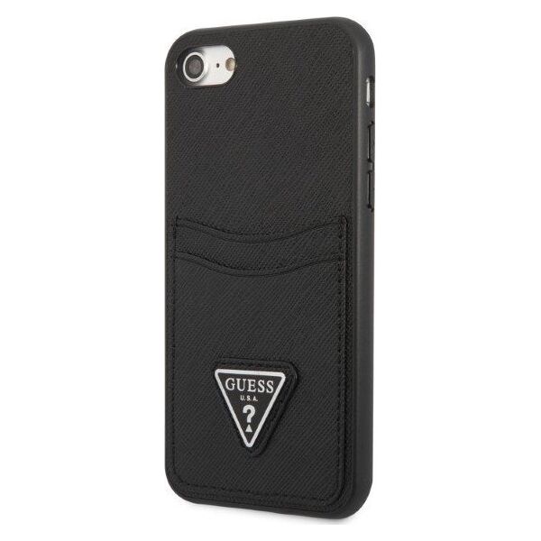Guess Etui Guess GUHCI8PSATPK Apple iPhone SE 2022/SE 2020/8/7 hardcase czarny/black hardcase Saffiano Triangle Logo Cardslot