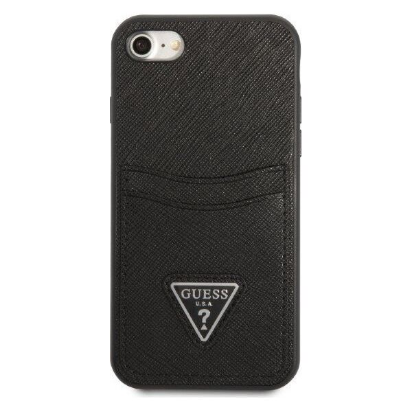 Guess Etui Guess GUHCI8PSATPK Apple iPhone SE 2022/SE 2020/8/7 hardcase czarny/black hardcase Saffiano Triangle Logo Cardslot