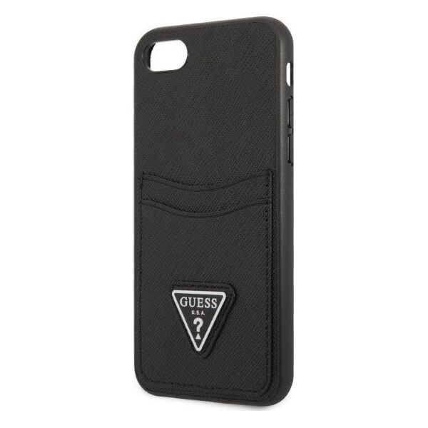 Guess Etui Guess GUHCI8PSATPK Apple iPhone SE 2022/SE 2020/8/7 hardcase czarny/black hardcase Saffiano Triangle Logo Cardslot