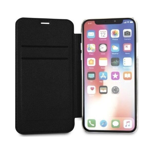 Karl Lagerfeld Etui Karl Lagerfeld KLFLBKPXKSB Apple iPhone XS/X czarny/black bookcase Signature Glitter