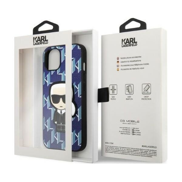Karl Lagerfeld Etui Karl Lagerfeld KLHCP13SPMNIKBL Apple iPhone 13 mini hardcase niebieski/blue Monogram Ikonik Patch