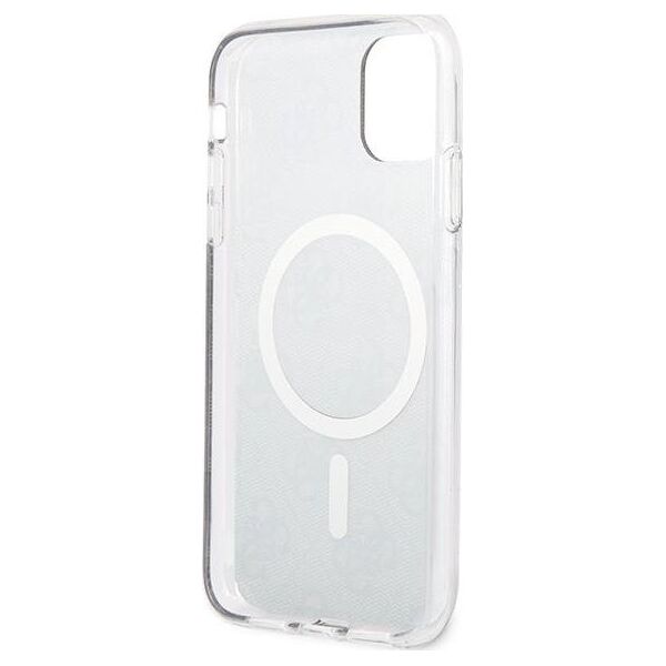 Ładowarka Guess Zestaw Guess etui + ładowarka bezprzewodowa GUBPN61H4EACSW Apple iPhone 11 brązowy/brown hard case 4G Print MagSafe