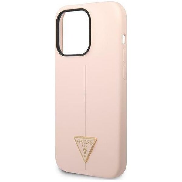 Guess Etui Guess GUHCP14LSLTGP Apple iPhone 14 Pro różowy/pink hardcase Silicone Triangle