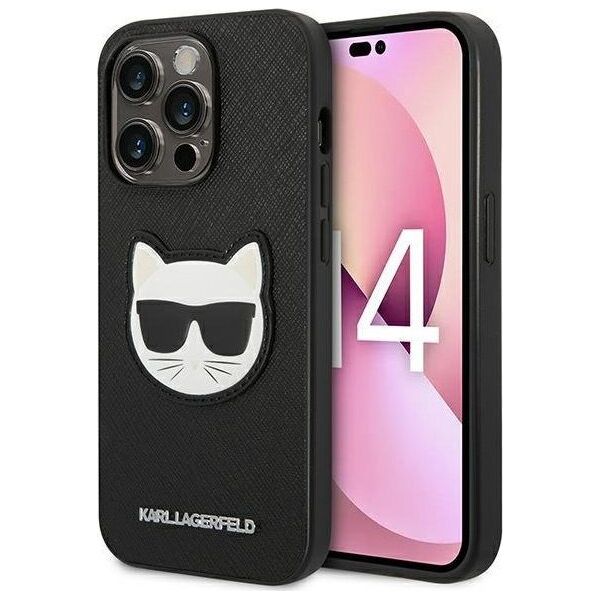 Karl Lagerfeld Etui Karl Lagerfeld KLHCP14XSAPCHK Apple iPhone 14 Pro Max hardcase czarny/black Saffiano Choupette Head Patch