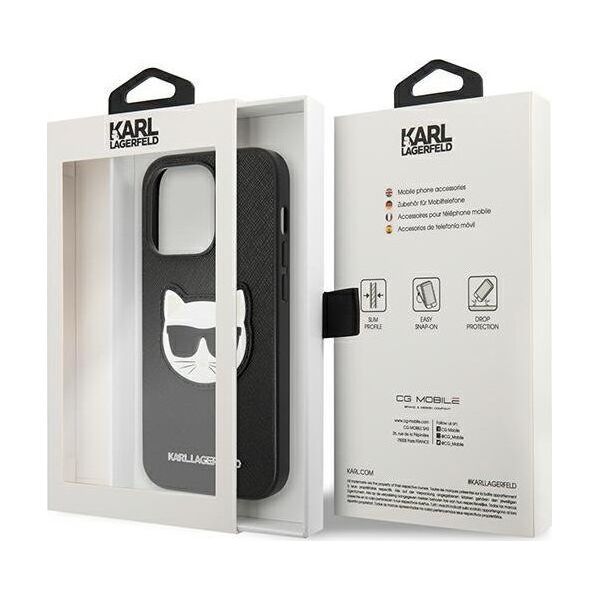Karl Lagerfeld Etui Karl Lagerfeld KLHCP14XSAPCHK Apple iPhone 14 Pro Max hardcase czarny/black Saffiano Choupette Head Patch