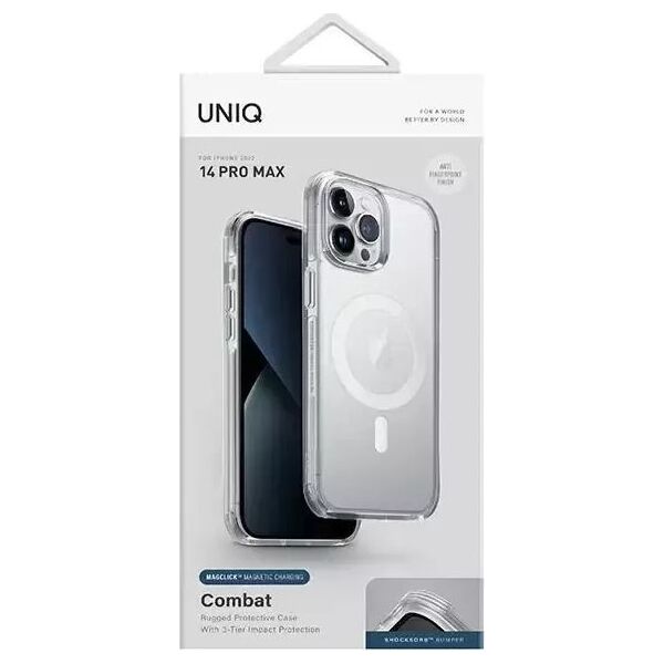Uniq Etui UNIQ Combat Apple iPhone 14 Pro Max MagClick Charging przeźroczysty/dove satin clear