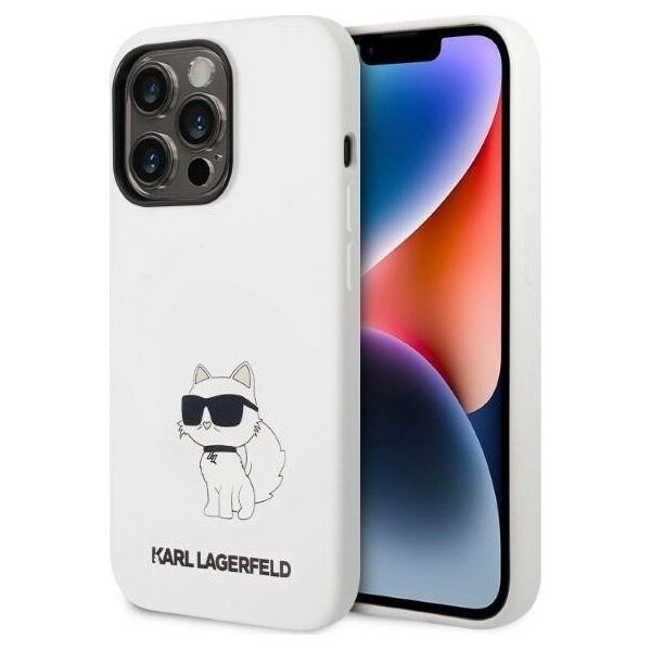 Karl Lagerfeld Etui Karl Lagerfeld KLHMP14XSNCHBCH Apple iPhone 14 Pro Max hardcase biały/white Silicone Choupette MagSafe