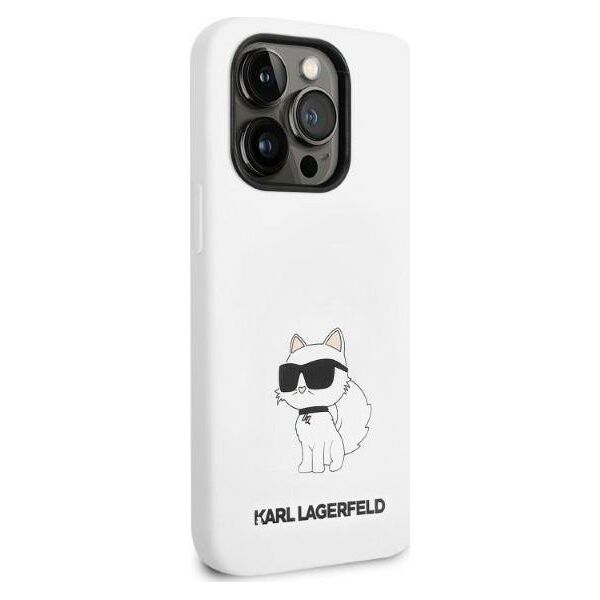 Karl Lagerfeld Etui Karl Lagerfeld KLHMP14XSNCHBCH Apple iPhone 14 Pro Max hardcase biały/white Silicone Choupette MagSafe