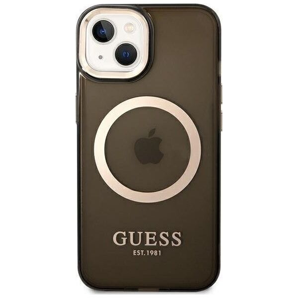 Guess Etui Guess GUHMP14SHTCMK Apple iPhone 14 czarny/black hard case Gold Outline Translucent MagSafe
