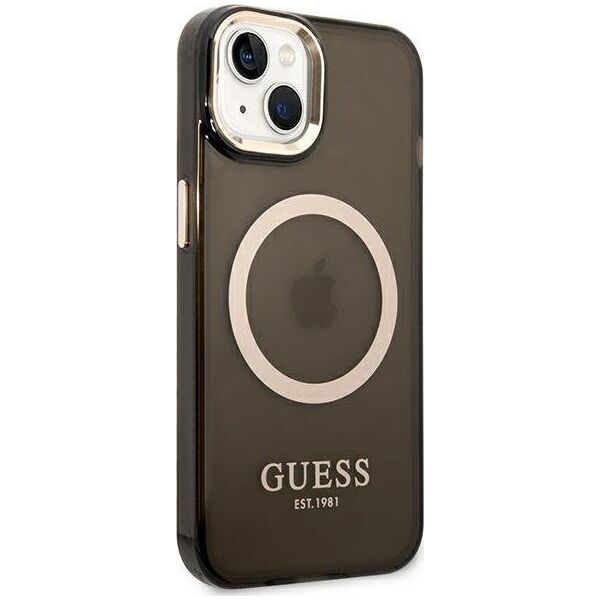 Guess Etui Guess GUHMP14SHTCMK Apple iPhone 14 czarny/black hard case Gold Outline Translucent MagSafe