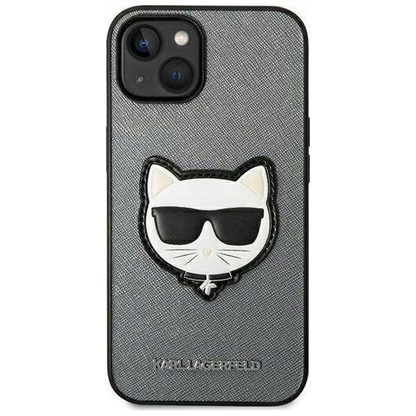Karl Lagerfeld Etui Karl Lagerfeld KLHCP14SSAPCHG Apple iPhone 14 hardcase srebrny/silver Saffiano Choupette Head Patch