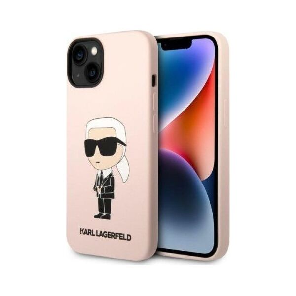 Karl Lagerfeld Etui Karl Lagerfeld KLHMP14MSNIKBCPApple iPhone 14 Plus hardcase różowy/pink Silicone Ikonik Magsafe