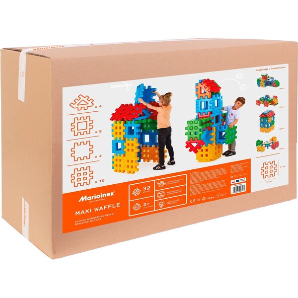 Marioinex Marioinex MEGA wafle GIGANT XXL, 32 elementy + trójkąty