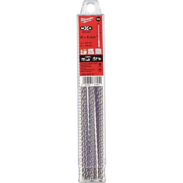 Wiertło Milwaukee 10 x Wiertło do betonu MX4 6 x 150 x 215 Milwaukee