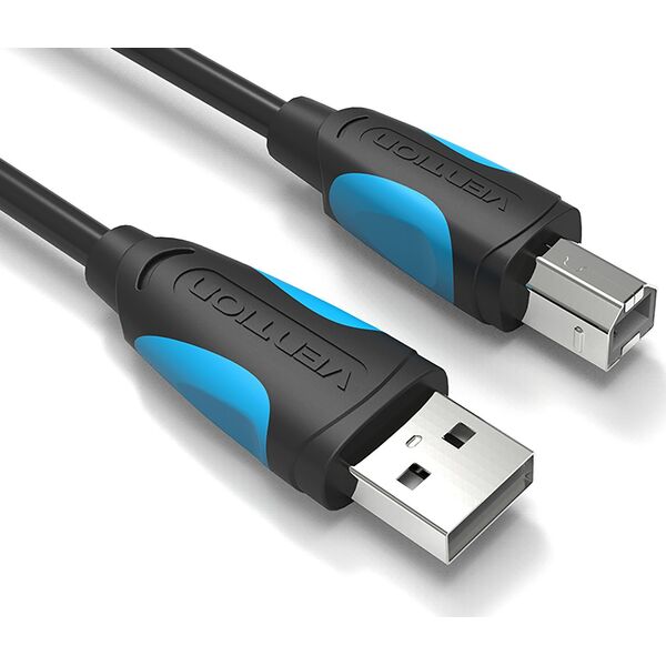 Kabel USB Vention USB-A - USB-B 1 m Czarny (VAS-A16-B100-F)