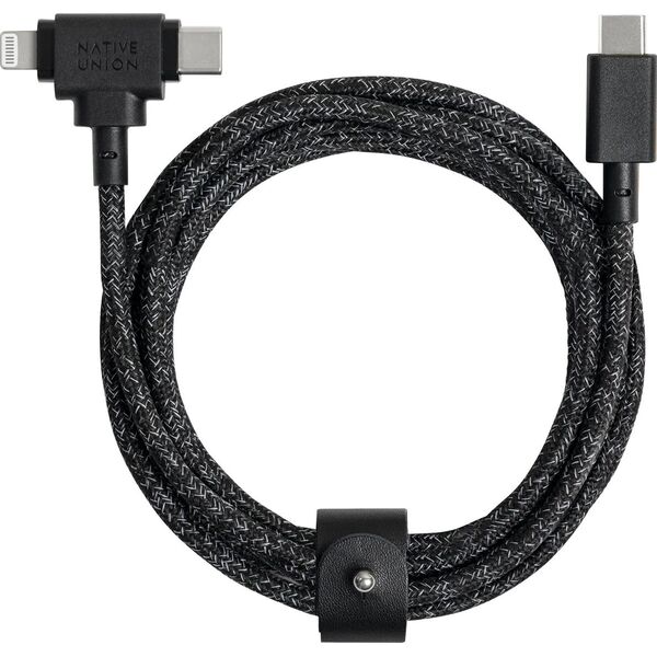 Kabel USB Native Union USB-C - USB-C + Lightning 1.8 m Czarny (BELT-CCL-COS-NP)