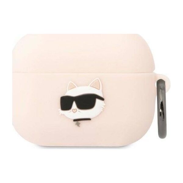 Karl Lagerfeld Etui Karl Lagerfeld KLAPRUNCHP Apple AirPods Pro cover różowy/pink Silicone Choupette Head 3D