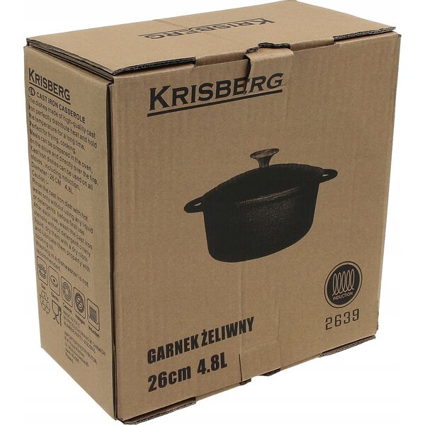 KRISBERG GARNEK ŻELIWNY 5.5L 26cm KRISBERG KS-2639