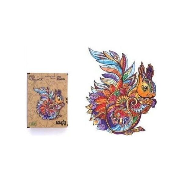 PuzzleOK Puzzle drewniane eko 95 Leśna wiewiórka A3