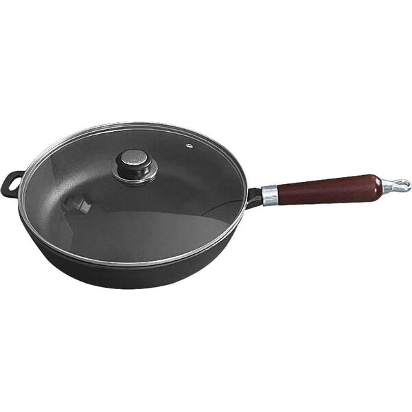 Patelnia KRISBERG PATELNIA ŻELIWNA 30cm z POKRYWĄ KRISBERG KS-2568