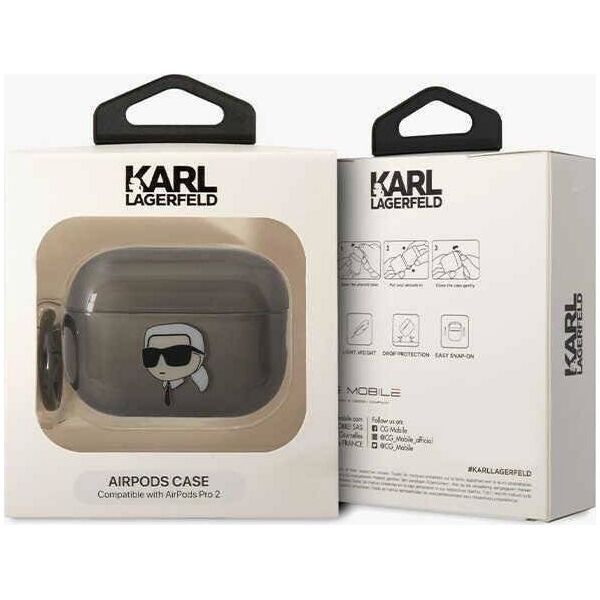 Karl Lagerfeld Etui Karl Lagerfeld KKLAP2HNIKTCK Apple AirPods Pro 2 czarny/black Ikonik Etui Karl Lagerfeld