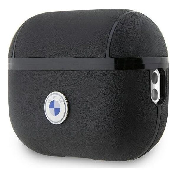 BMW Etui BMW BMAP2SSLBK Apple AirPods Pro 2 czarny/black Geniune Leather Silver Logo