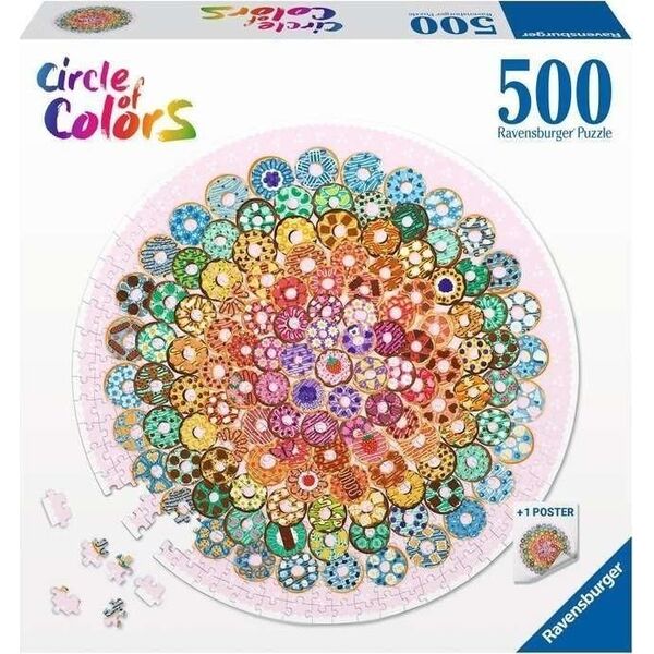 Ravensburger Puzzle 500 Paleta kolorów: donuty