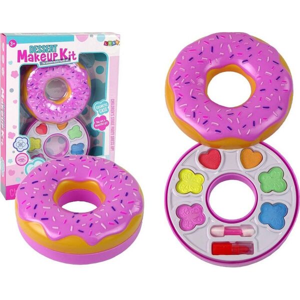 LeanToys Zestaw Cieni do Powiek Kształt Donut Szminka