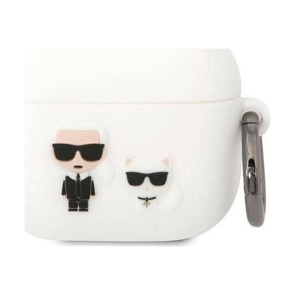 Karl Lagerfeld Karl Lagerfeld KLACA3SILKCW AirPods 3 cover biały/white Silicone Karl & Choupette