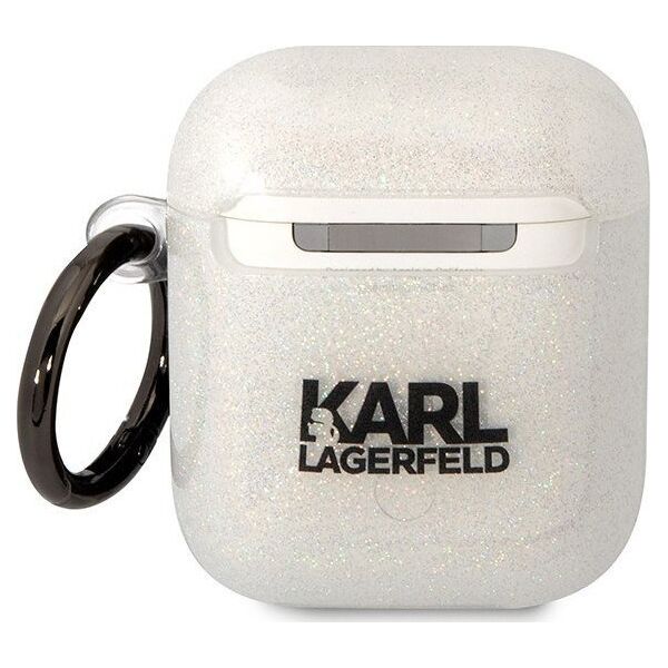 Karl Lagerfeld Karl Lagerfeld KLA2HNKCTGT Airpods 1/2 cover transparent Gliter Karl&Choupette