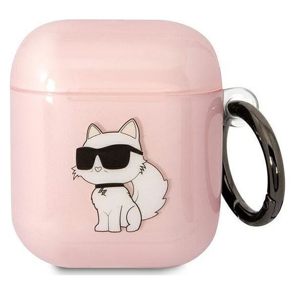 Karl Lagerfeld Karl Lagerfeld KLA2HNCHTCP Airpods 1/2 cover różowy/pink Ikonik Choupette