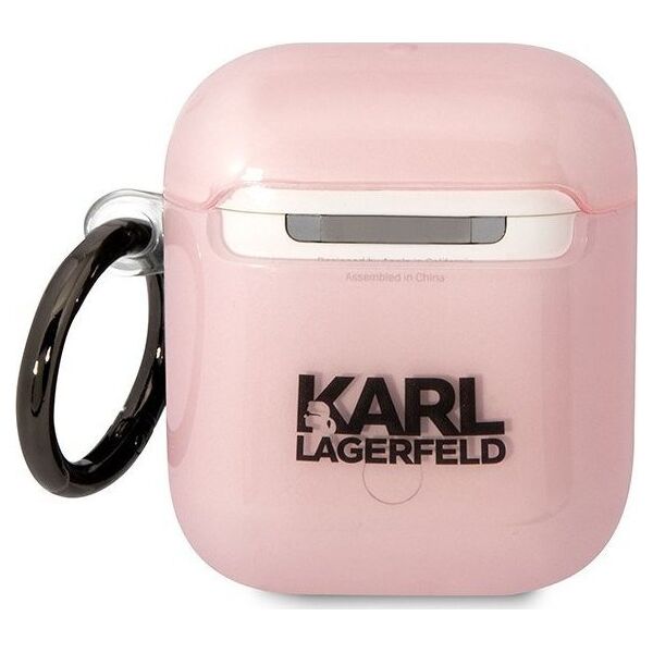 Karl Lagerfeld Karl Lagerfeld KLA2HNCHTCP Airpods 1/2 cover różowy/pink Ikonik Choupette