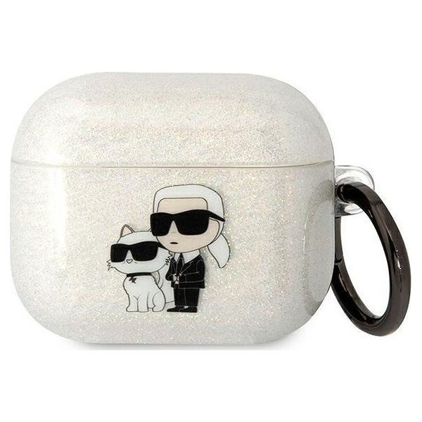 Karl Lagerfeld Karl Lagerfeld KLA3HNKCTGT Airpods 3 cover transparent Gliter Karl&Choupette