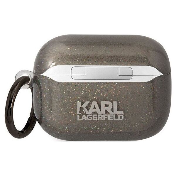 Karl Lagerfeld Karl Lagerfeld KLAPHNKCTGK Airpods Pro cover czarny/black Gliter Karl&Choupette
