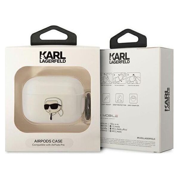 Karl Lagerfeld Karl Lagerfeld KLAPHNIKTCT AirPods Pro cover transparent Karl`s Head