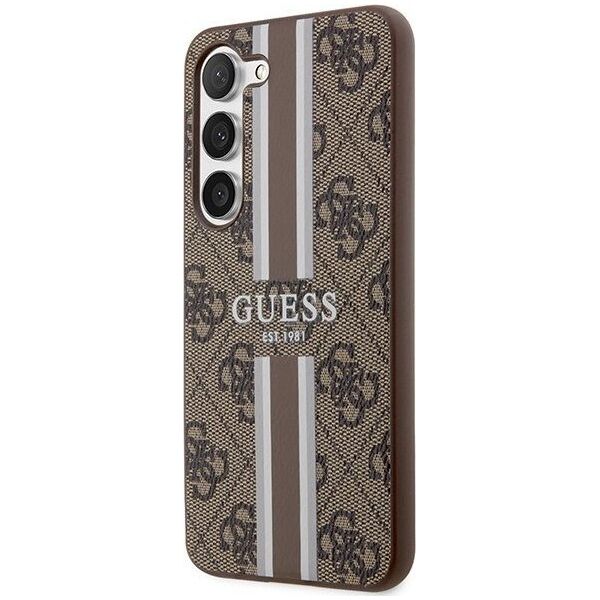 Guess Etui Guess GUHCS23SP4RPSW Samsung Galaxy S23 brązowy/brown hardcase 4G Printed Stripe