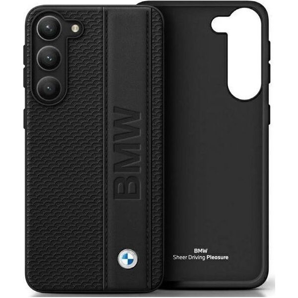 BMW Etui BMW BMHCS23M22RDPK S23+ S916 czarny/black hardcase Leather Textured & Stripe