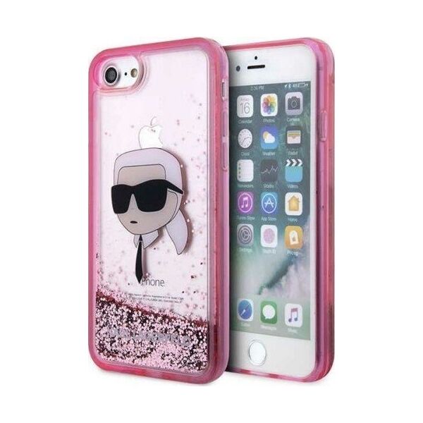 Karl Lagerfeld Etui Karl Lagerfeld KLHCI8LNKHCP Apple iPhone SE 2022/SE 2020/8/7 różowy/pink hardcase Glitter Karl Head