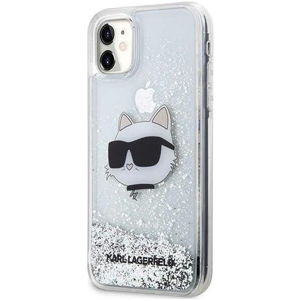 Karl Lagerfeld Etui Karl Lagerfeld KLHCN61LNCHCS Apple iPhone 11/XR srebrny/silver hardcase Glitter Choupette Head