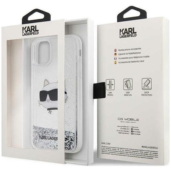 Karl Lagerfeld Etui Karl Lagerfeld KLHCN61LNCHCS Apple iPhone 11/XR srebrny/silver hardcase Glitter Choupette Head