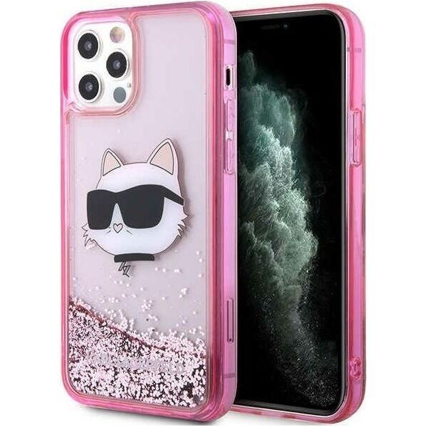 Karl Lagerfeld Etui Karl Lagerfeld KLHCP12MLNCHCP Apple iPhone 12/12 Pro różowy/pink hardcase Glitter Choupette Head