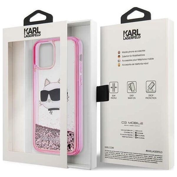 Karl Lagerfeld Etui Karl Lagerfeld KLHCP12MLNCHCP Apple iPhone 12/12 Pro różowy/pink hardcase Glitter Choupette Head